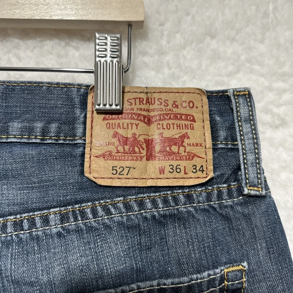 Levi's 527 Bootcut Jeans Blue Denim Western Cowboy 100% Cotton Men's Size 36‎